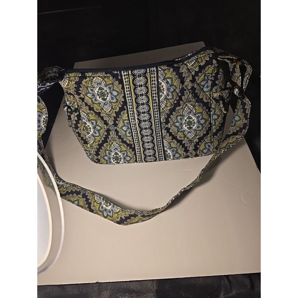 Vera Bradley Shoulder Bag Cambridge Pattern Handbag Excellent Retired Green Blue - Picture 6 of 9